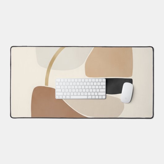 Neutrale Abstrakte Formen | Minimale moderne Kunst Schreibtischunterlage (Tastatur & Maus)