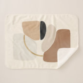 Neutrale Abstrakte Formen | Minimale moderne Kunst Sherpadecke (Vorderseite (Horizontal))