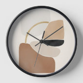 Neutrale Abstrakte Formen | Minimale moderne Kunst Uhr (Vorderseite)