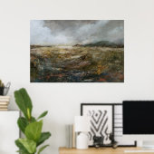 Neutrale Abstrakte Landschaft Impressionistische K Poster (Heimbüro)