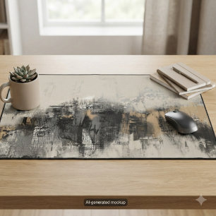 Neutrale abstrakte Pinselstrich Moderne Kunst Schreibtischunterlage