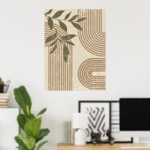 Neutrale Abstrakte Regenbogen und botanische Wall Poster (Heimbüro)