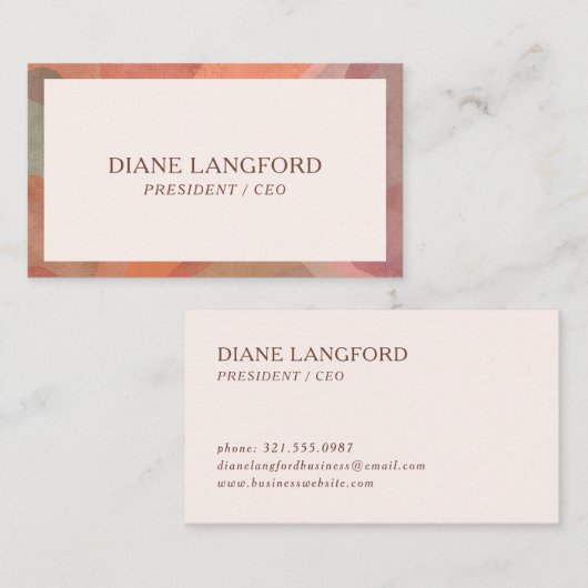 Neutrale Abstrakte Wasserfarbe Moderne Visitenkarte (Vorne/Hinten)