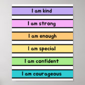 Neutrale Affirmationen für Kinder-Kinderzimmer Poster (Vorne)