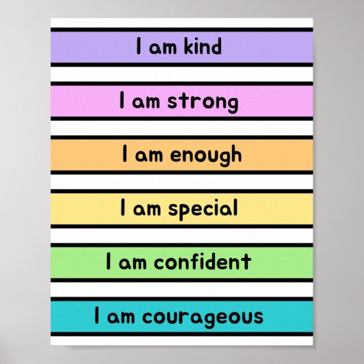 Neutrale Affirmationen für Kinder-Kinderzimmer Poster (Vorne)