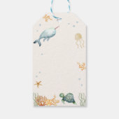 Neutrale Ahoy unter der Whale Babydusche Geschenkanhänger (Rückseite)