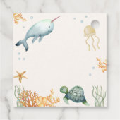 Neutrale Ahoy unter der Whale Babydusche Geschenkanhänger (Rückseite)