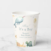 Neutrale Ahoy unter der Whale Babydusche Pappbecher (Rückseite)