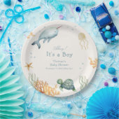 Neutrale Ahoy unter der Whale Babydusche Pappteller (Party)