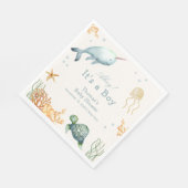 Neutrale Ahoy unter der Whale Babydusche Serviette (Ecke)