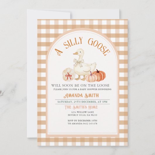 Neutrale Alberne Gänsedusche Einladung (Vorderseite)