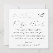 Neutrale Änderung von Plänen - Hochzeit verzögert Einladung (Vorderseite)