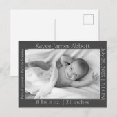 Neutrale Ankündigung der Minimalistischen Graugebu Postkarte (Vorne/Hinten)