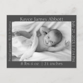 Neutrale Ankündigung der Minimalistischen Graugebu Postkarte (Vorderseite)