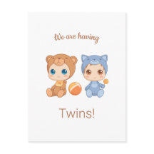 Neutrale Ankündigung von Baby Twins Gender