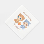 Neutrale Ankündigung von Baby Twins Gender Serviette (Ecke)
