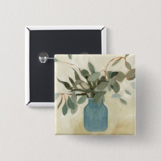 Neutrale Anordnung - gestempelte Blätter Button (Vorne & Hinten)