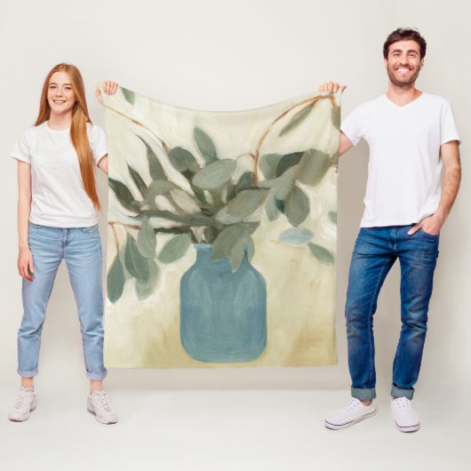 Neutrale Anordnung - gestempelte Blätter Fleecedecke (Beispiel)