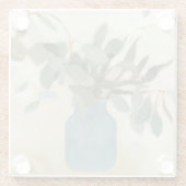 Neutrale Anordnung - gestempelte Blätter Glasuntersetzer (Rückseite)