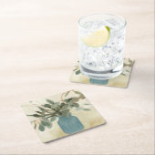 Neutrale Anordnung - gestempelte Blätter Rechteckiger Pappuntersetzer (Vor Ort)