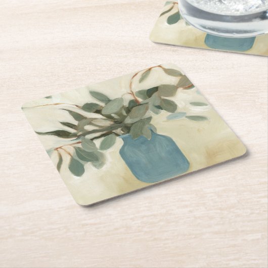 Neutrale Anordnung - gestempelte Blätter Rechteckiger Pappuntersetzer (angewinkelt)