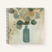 Neutrale Anordnung - Grünflächen in Vase Notizblock (Vorderseite)