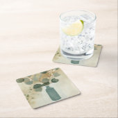 Neutrale Anordnung - Grünflächen in Vase Rechteckiger Pappuntersetzer (Vor Ort)