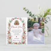 Neutrale Aquarellblütentaufe Danke Karte (Stehend Vorderseite)