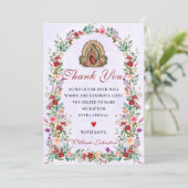 Neutrale Aquarellblütentaufe Danke Karte (Stehend Vorderseite)