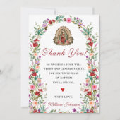 Neutrale Aquarellblütentaufe Danke Karte (Vorderseite)