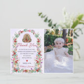 Neutrale Aquarellblütentaufe Danke Karte (Stehend Vorderseite)