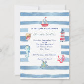 Neutrale Aquarellendusche Einladung (Rückseite)