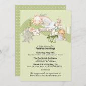 Neutrale Aquarellendusche Einladung (Vorne/Hinten)