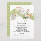 Neutrale Aquarellendusche Einladung (Vorne/Hinten)