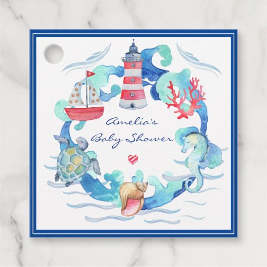 Neutrale Aquarellendusche Geschenkanhänger (Vorderseite)