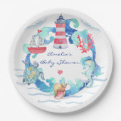 Neutrale Aquarellendusche Pappteller (Vorderseite)