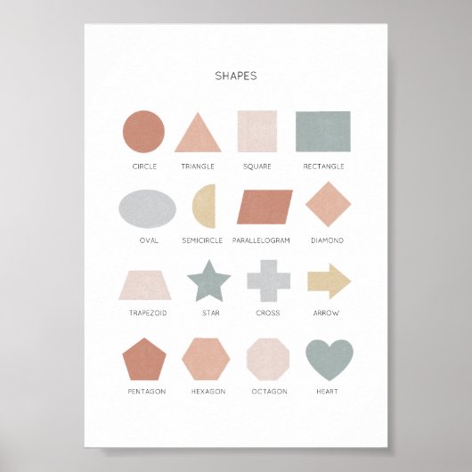 Neutrale Aquarellformen Bildungspapier Poster (Vorne)