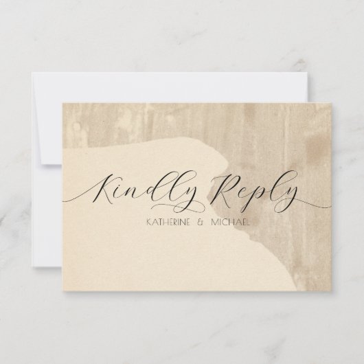 Neutrale Ästhetik RSVP Karte (Vorderseite)