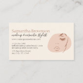 Neutrale ästhetische Feminine Gesichtshaut Schönhe Visitenkarte (Rückseite)