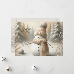 Neutrale ästhetische Schneemann-Feiertagskarte Feiertagskarte