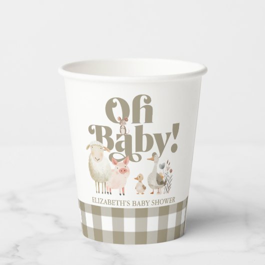 Neutrale Baby-Baby-Baby-Babydusche für niedliche G Pappbecher (Rückseite)