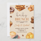 Neutrale Baby Brunch Baby Dusche Einladung, Frühst Einladung (Vorderseite)