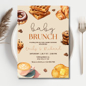 Neutrale Baby Brunch Baby Dusche Einladung, Frühst Einladung