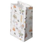 Neutrale Baby-Duschbeutel Kleine Geschenktüte (Rückseite Schrägansicht)