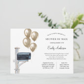 Neutrale Baby-Dusche für das Gold Gender per Mail Einladung (Stehend Vorderseite)