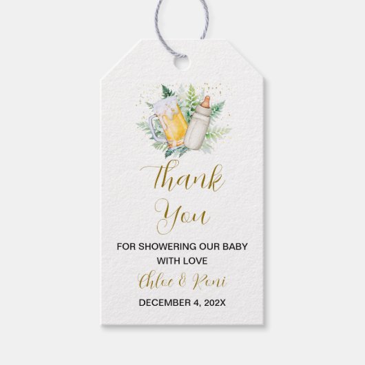 Neutrale Baby-Dusche für Geschlechter Danke Tag Geschenkanhänger (Vorderseite)
