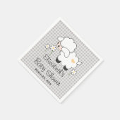 Neutrale Baby-Dusche für graues und gelbes Lammges Serviette (Ecke)