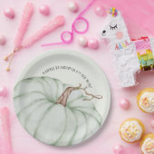 Neutrale Baby-Dusche für grünes Kürbisgeschlecht Pappteller (Party)