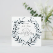 Neutrale Baby-Dusche für Olive Branch Kreath Einladung (Stehend Vorderseite)