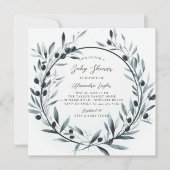 Neutrale Baby-Dusche für Olive Branch Kreath Einladung (Vorderseite)